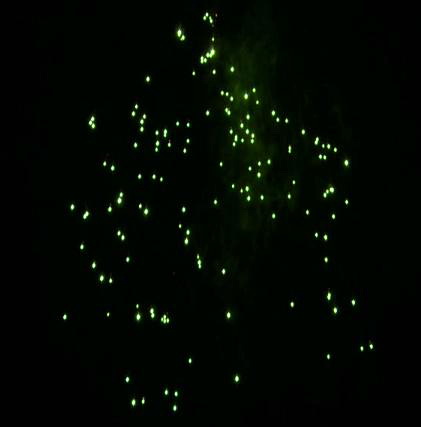 100mm green falling leaves