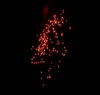 100mm red falling leaves