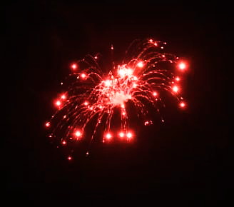 red strobe waterfall