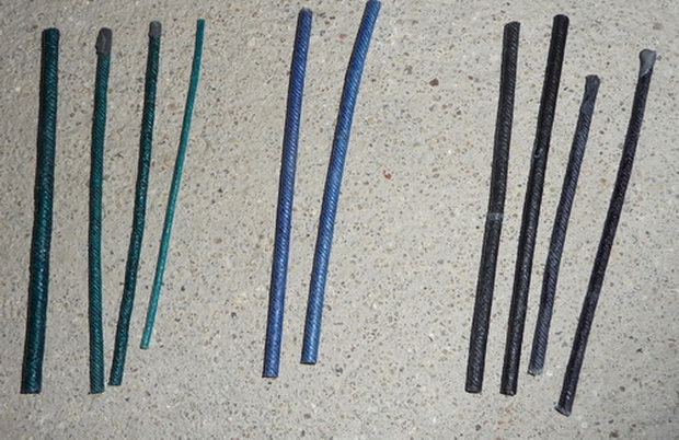 stopiny zelena cerna modra detail